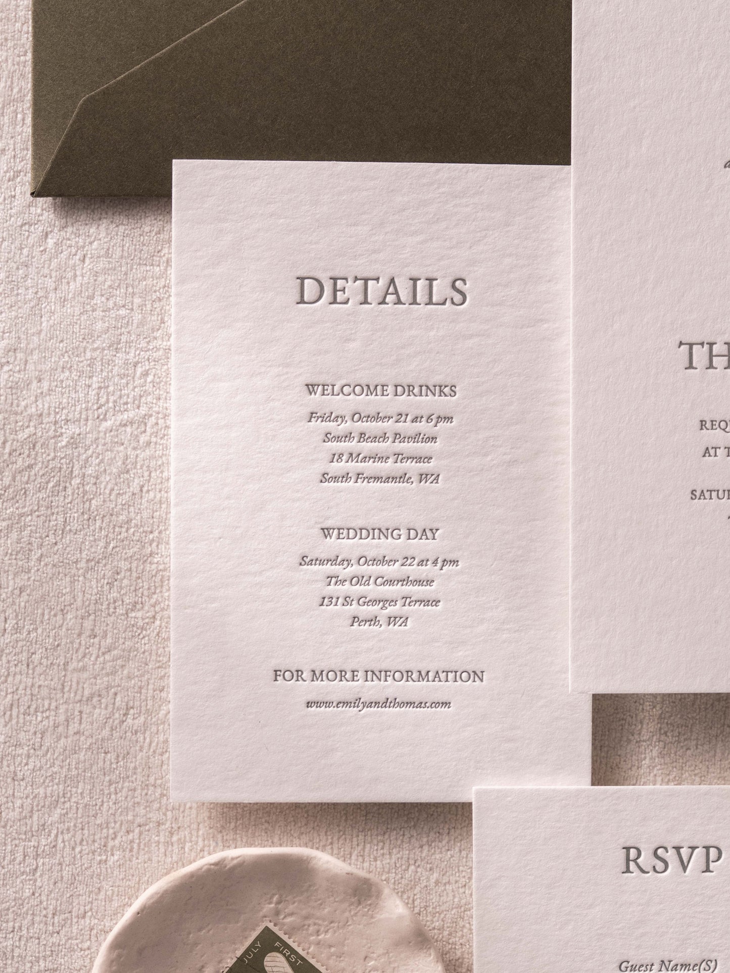 Psyche’s Promise Floral Wedding Invitation