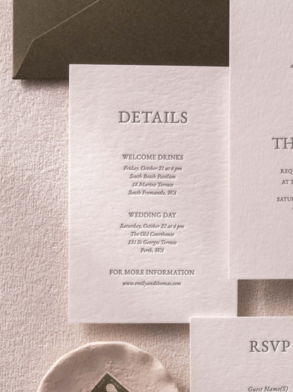 Psyche’s Promise Floral Wedding Invitation