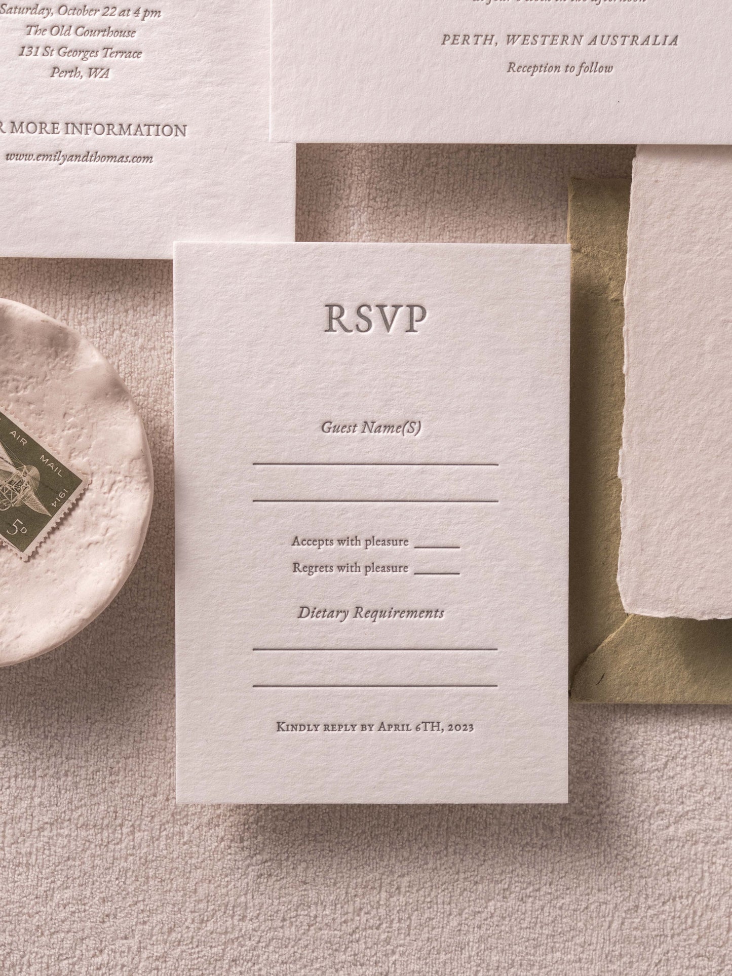 Psyche’s Promise Floral Wedding Invitation