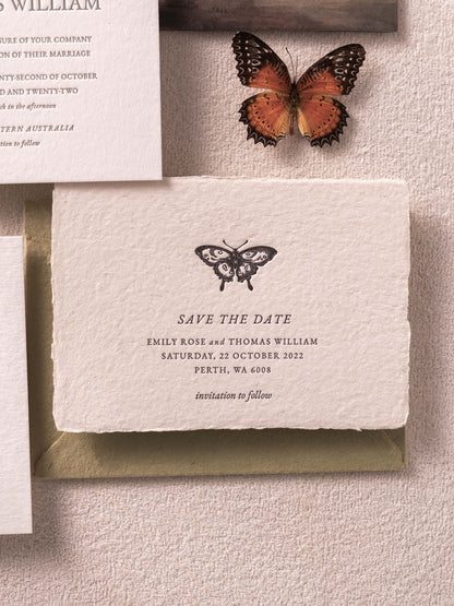 Psyche’s Promise Floral Wedding Invitation