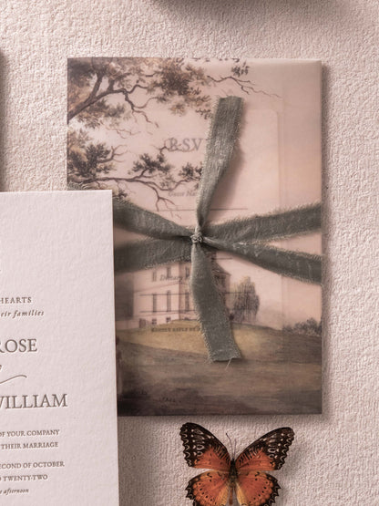 Psyche’s Promise Floral Wedding Invitation