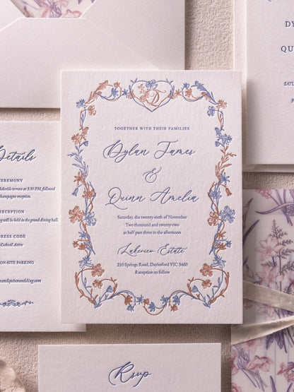 Persephone's Spring Floral Wedding Invitation
