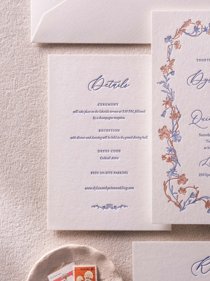 Persephone's Spring Floral Wedding Invitation