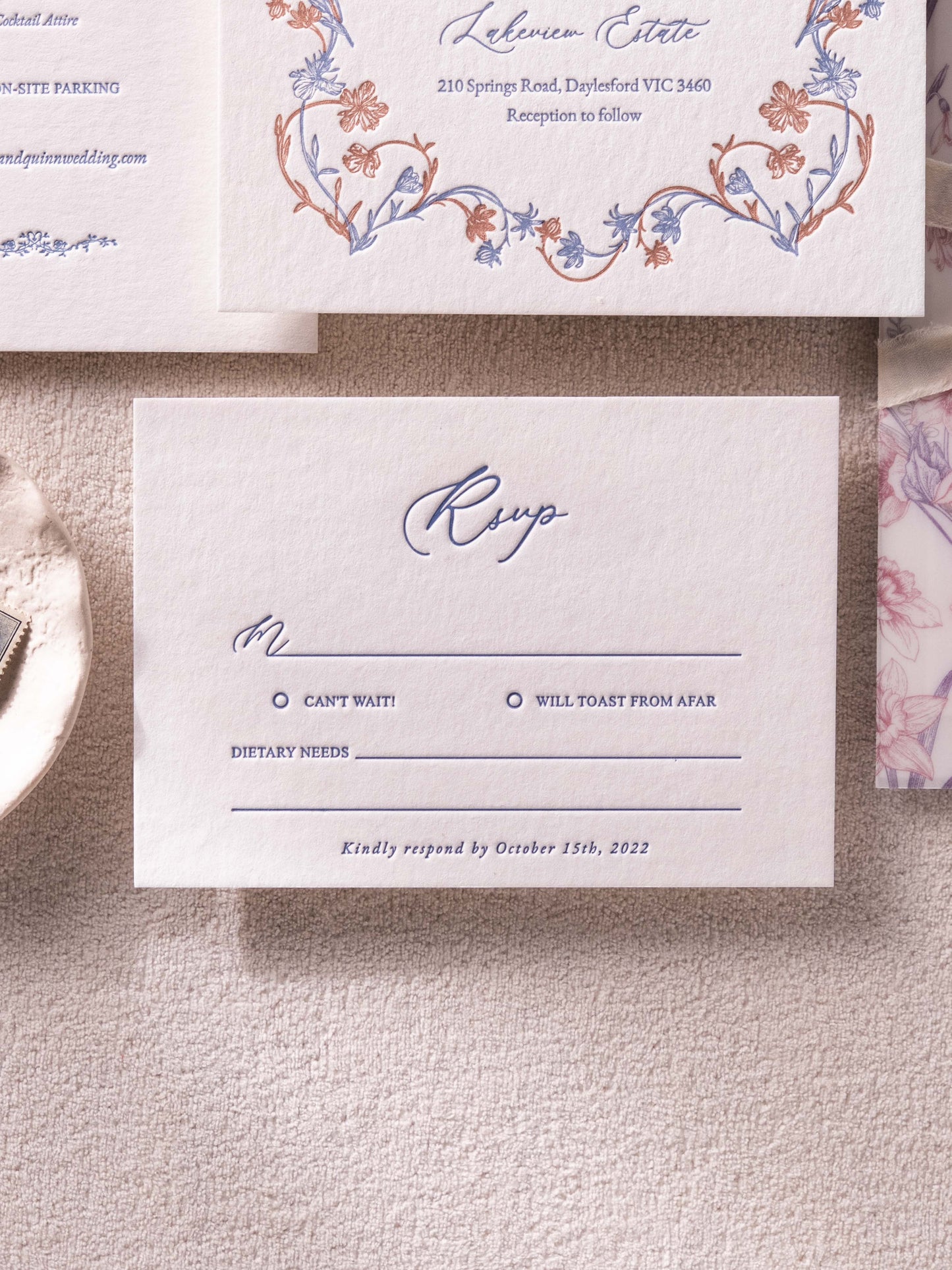 Persephone's Spring Floral Wedding Invitation
