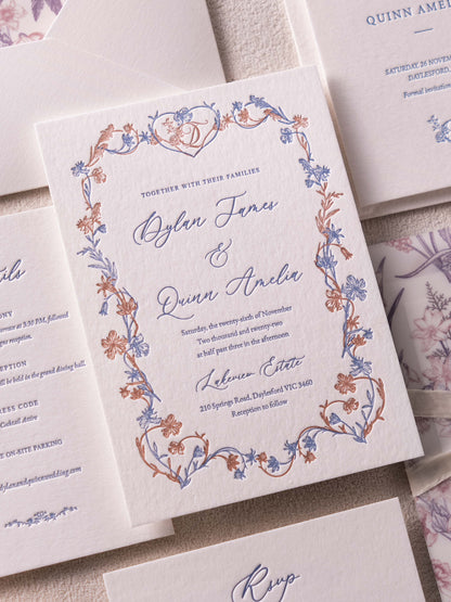 Persephone's Spring Floral Wedding Invitation
