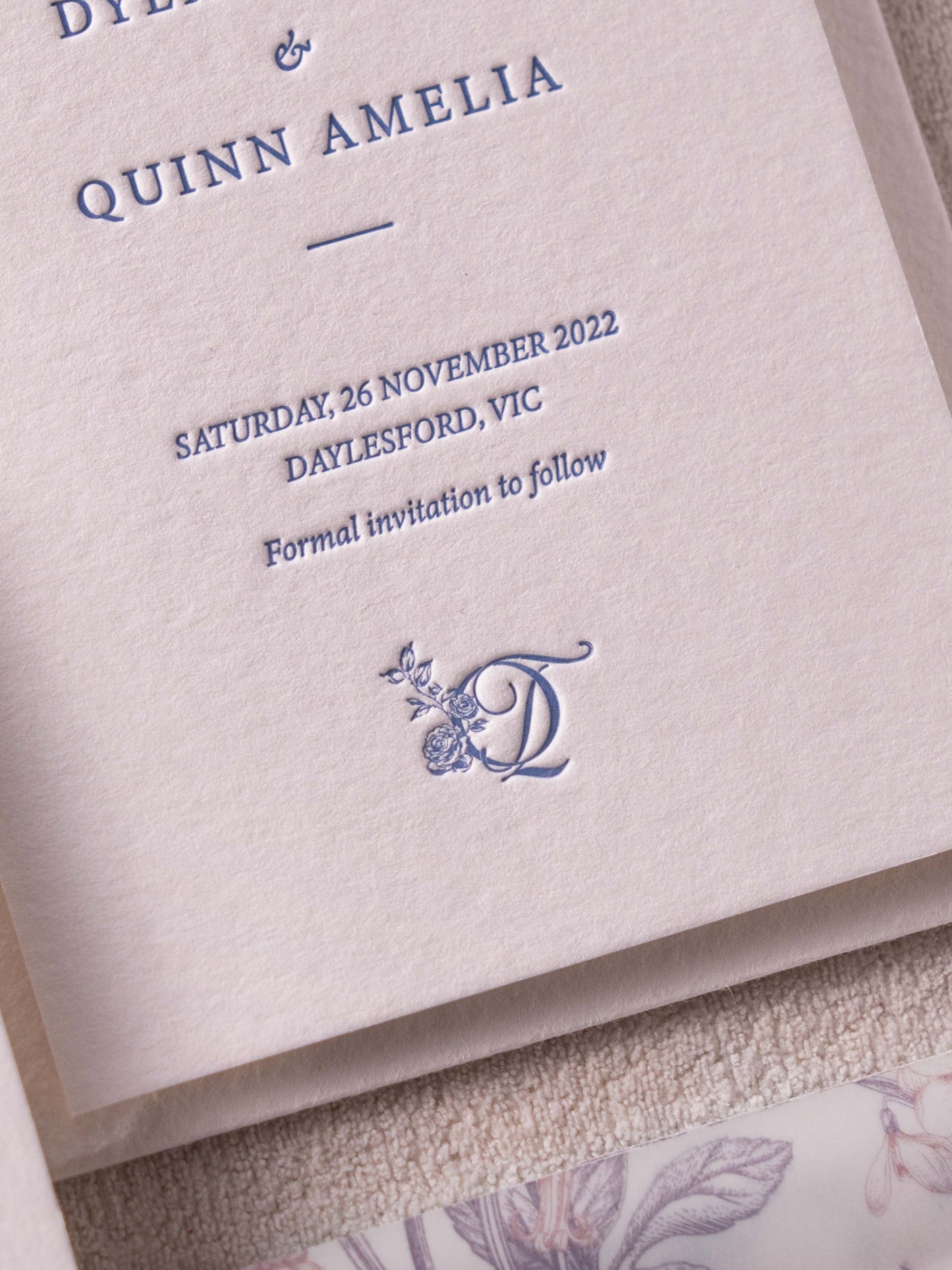 Persephone's Spring Floral Wedding Invitation