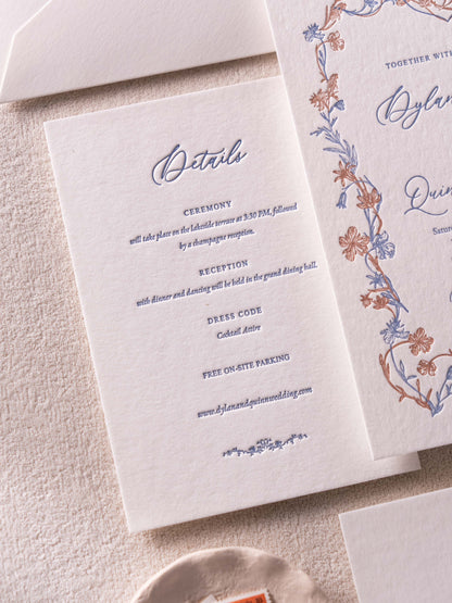 Persephone's Spring Floral Wedding Invitation