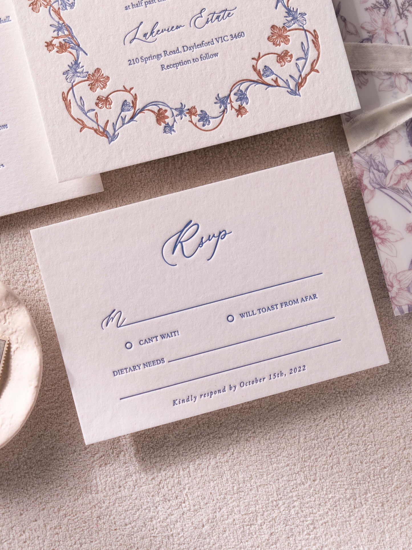 Persephone's Spring Floral Wedding Invitation
