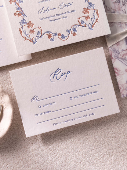 Persephone's Spring Floral Wedding Invitation