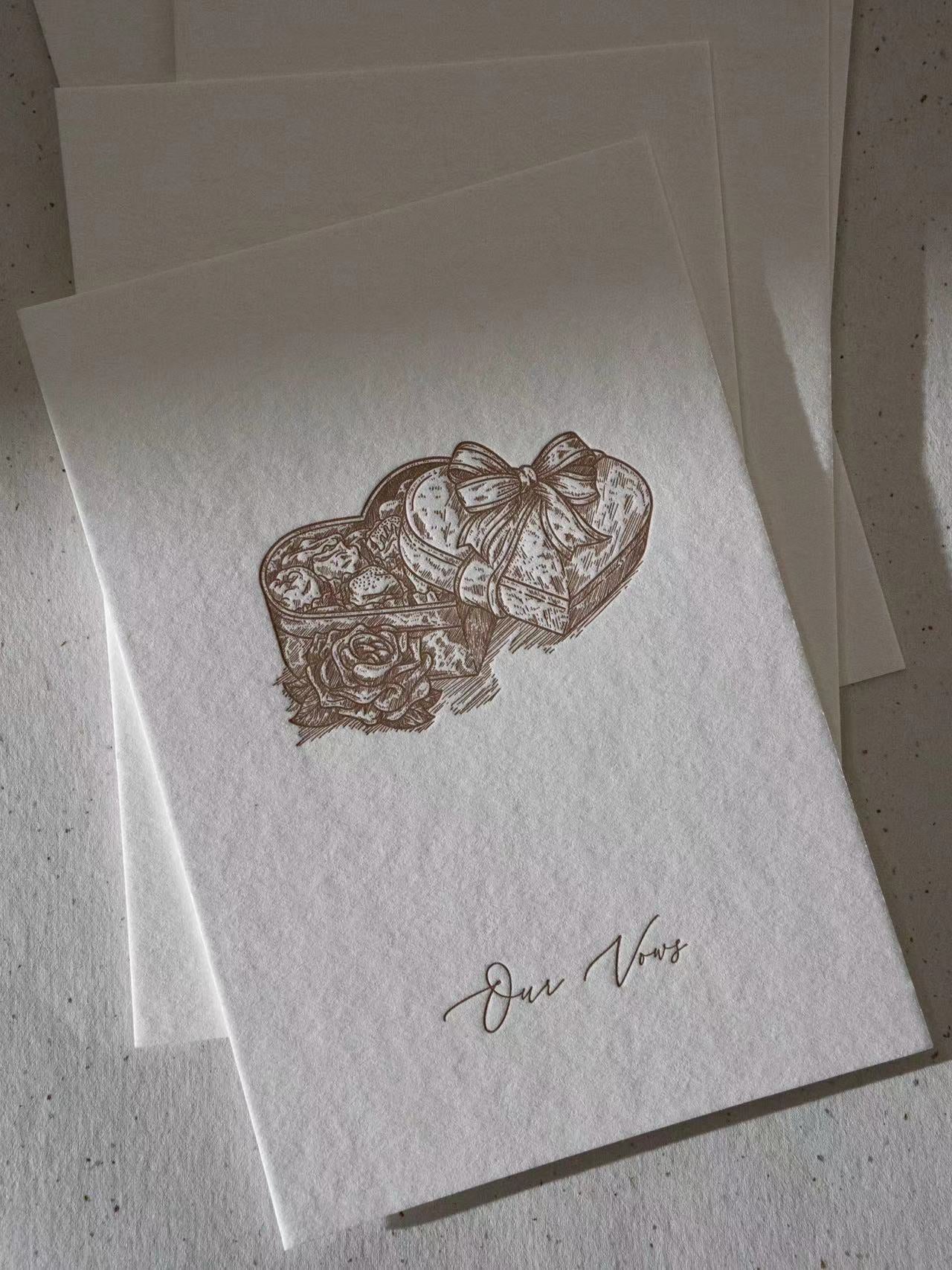 Elegant Handcrafted Romantic Card with A Chocolate Box of Roses