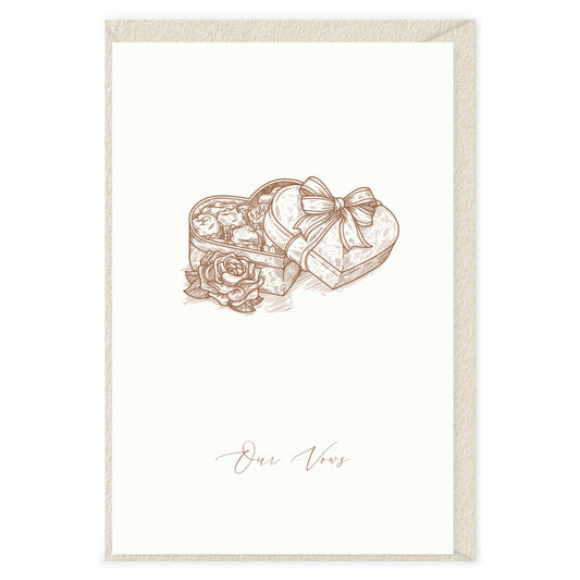 Elegant Handcrafted Romantic Card with A Chocolate Box of Roses